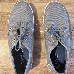 Sperry Men's Gray Lace-Up Top-Sider Memory Foam Boadie Shoes Size 7M